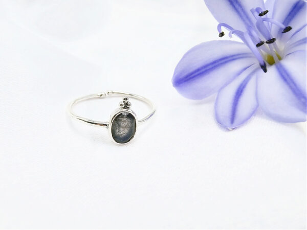 Labradorite Ring Oval Circles (925 Silver) - Image 2